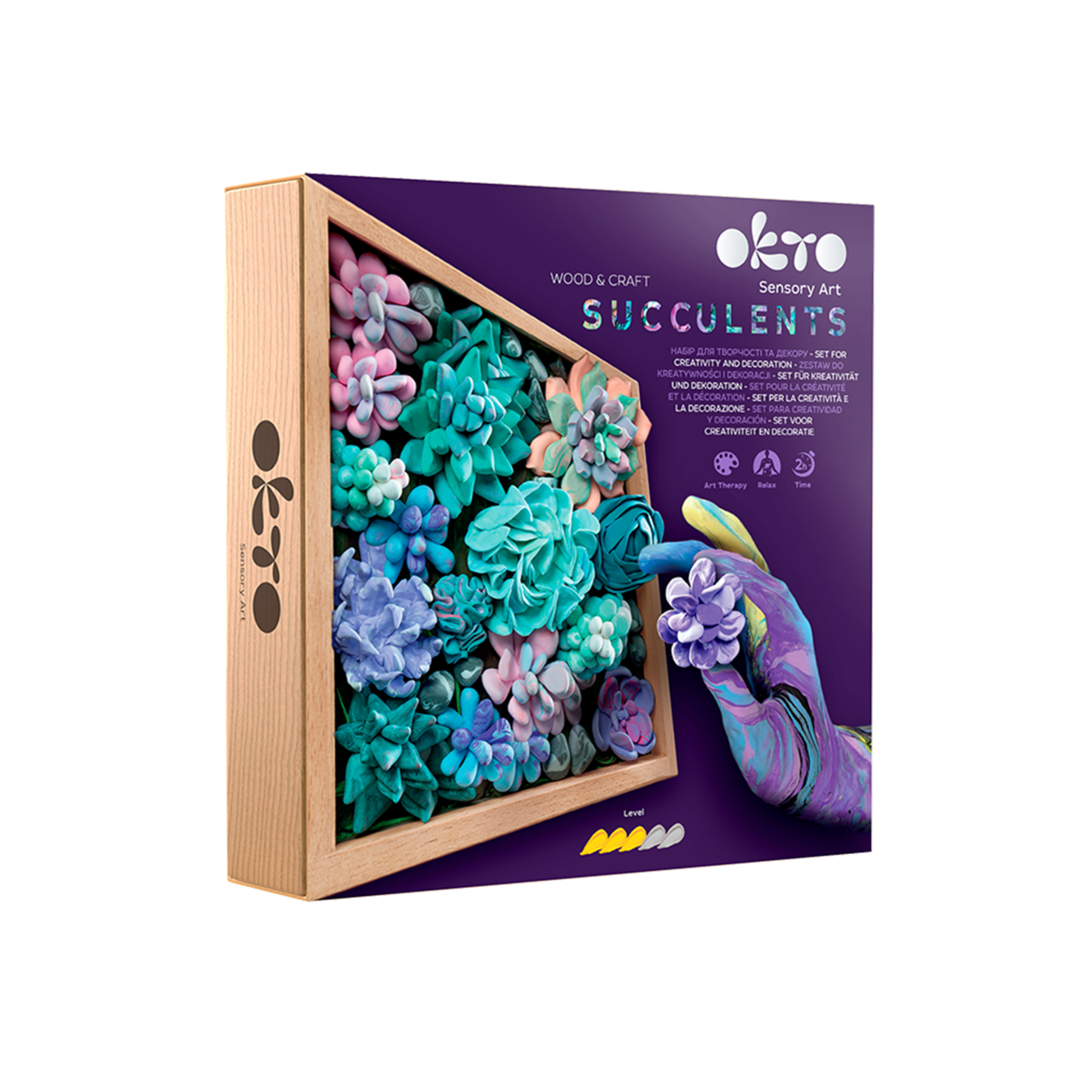 OKTO Sensory Art 3D Woodcraft “Tenderness” – Succulent Craft Kit